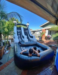 Black and White Bounce House & Water Slide